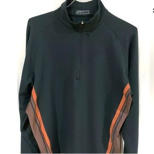 Nike Golf Shirt Half Zip Gray Orange DriFit Size M